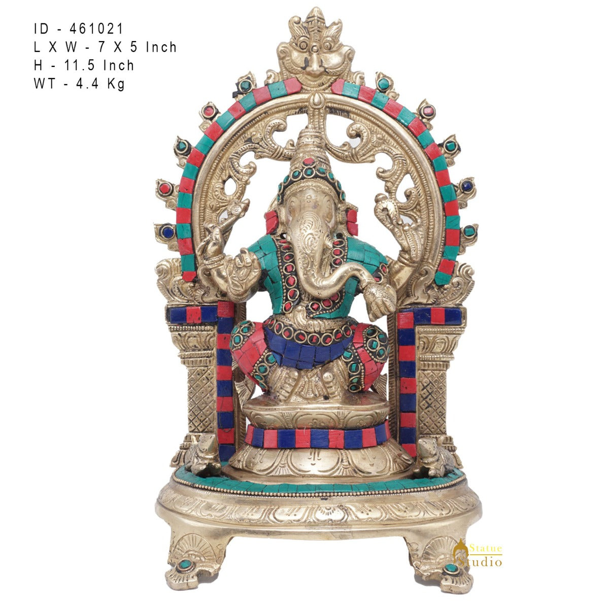 Brass Ganesha Idol Ganpati Statue For Home Office Décor Gift 11"