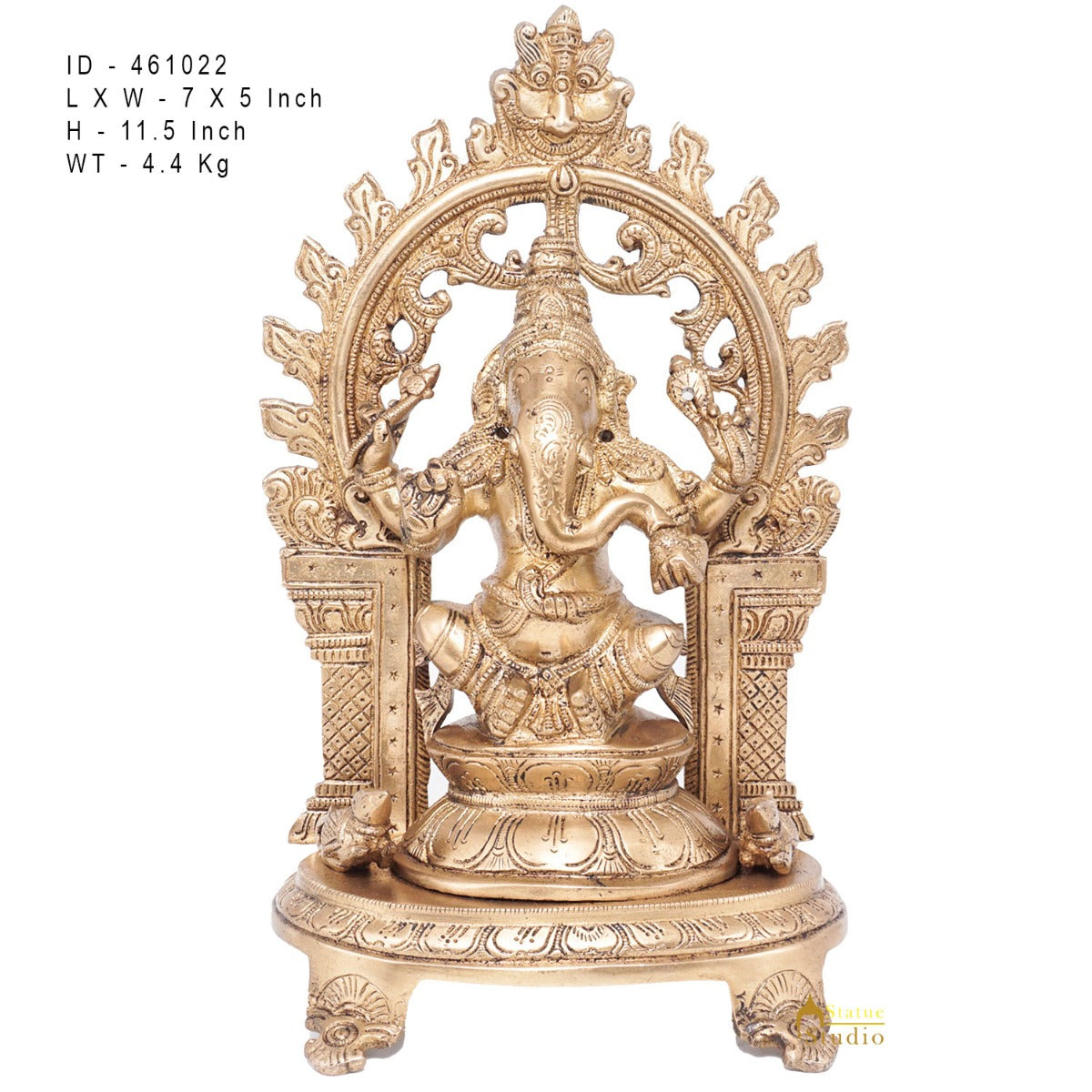 Brass Ganesha Idol Ganpati Statue For Home Office Décor Gift 11"