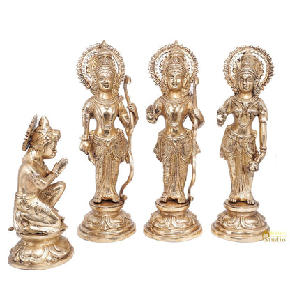 Brass Lord Rama With Family Ram Darbar Sita Laxman Hanuman Statue Idol 12" by vendor-unknown - Hindu Gods (View 3)