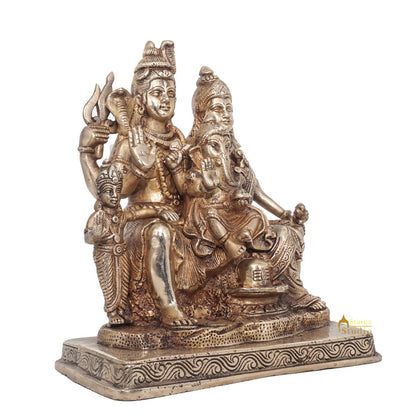 Brass Shiv Parivar Shiva Family With Parvati Ganesh Karthik Idol Home Décor 9.5" by vendor-unknown - Hindu Gods (View 4)