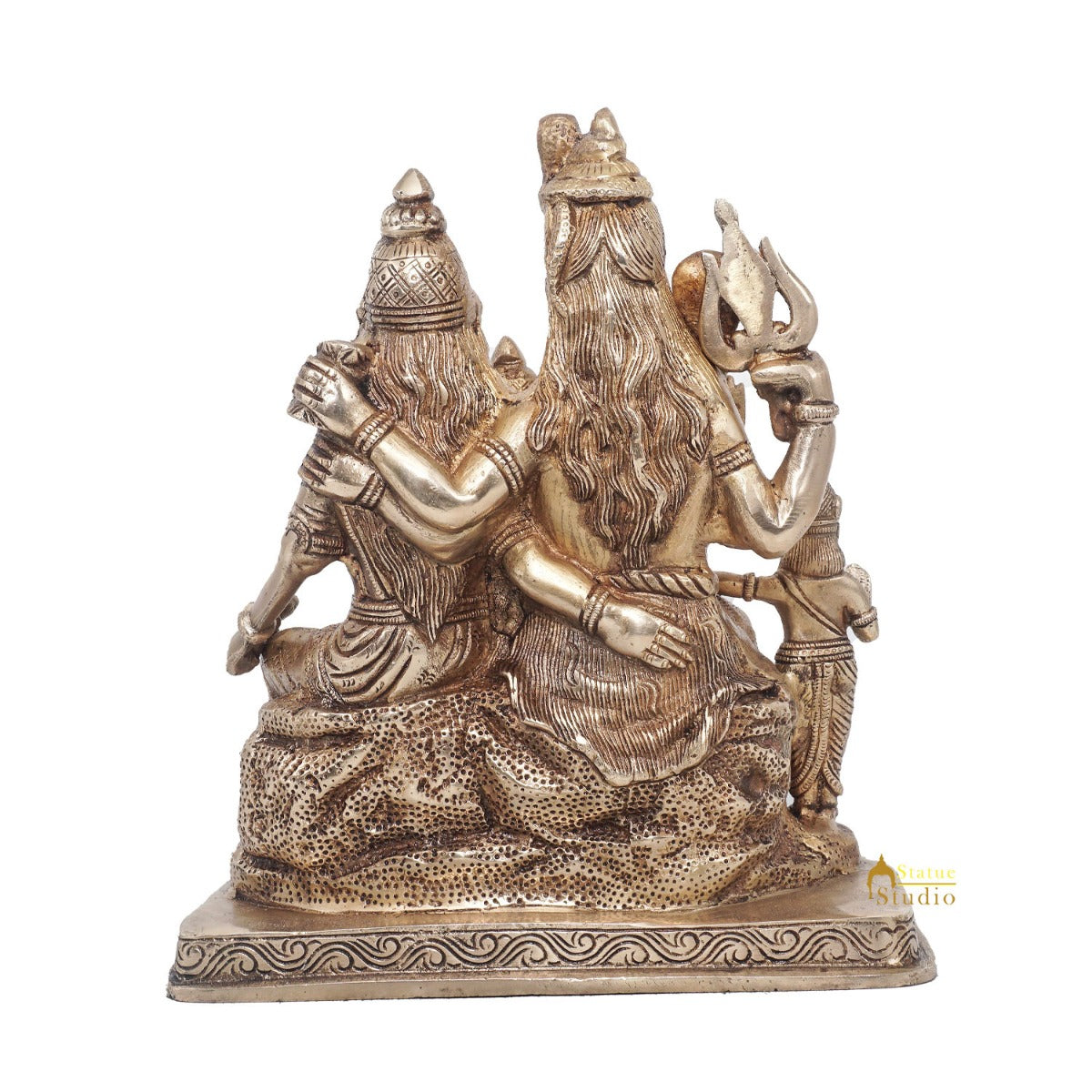 Brass Shiv Parivar Shiva Family With Parvati Ganesh Karthik Idol Home Décor 9.5" - Image 5