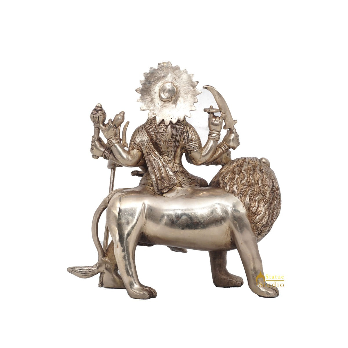 Brass Antique Durga Statue Sherawali Maa Idol For Pooja Home Office Décor Gift