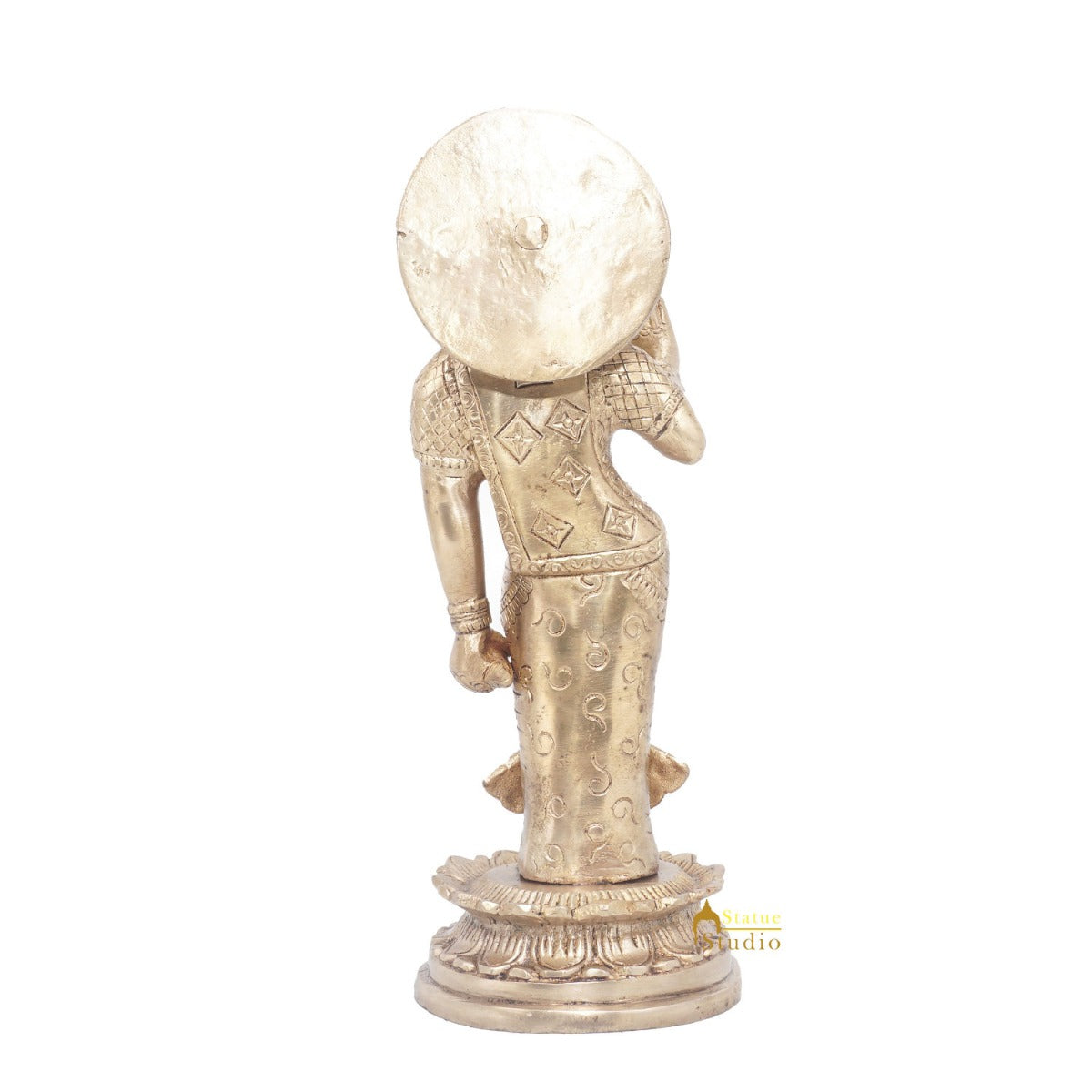 Brass Antique Lord Radha Idol Showpiece For Home Pooja Décor Gift Statue 11" - Image 6