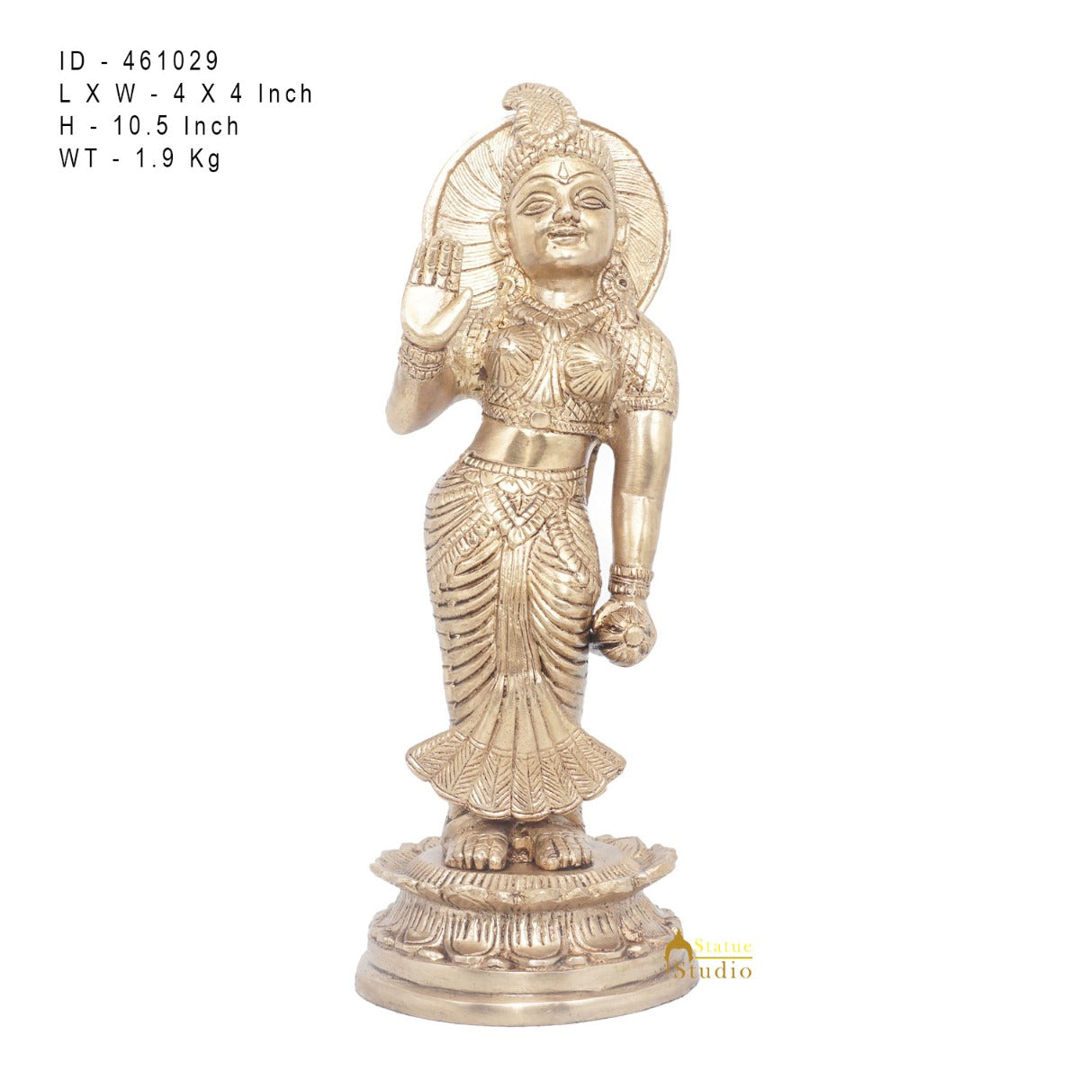 Brass Antique Lord Radha Idol Showpiece For Home Pooja Décor Gift Statue 11" - Image 7