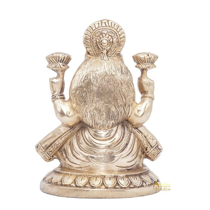 Brass Goddess Lakshmi Idol Statue For Home Office Puja Room Décor 7.5" by vendor-unknown - Hindu Gods (View 6)