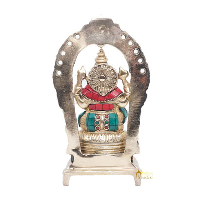 Brass Antique Ganesha Statue Ganpati Sitting Idol Home Pooja Room Décor Gift 8" by vendor-unknown - Products (View 6)