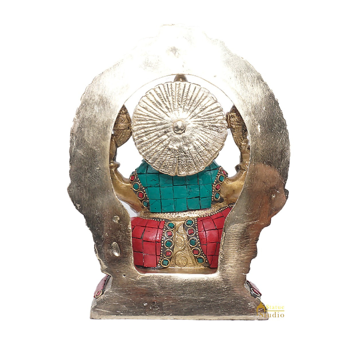 Brass Antique Ganesha Statue Ganpati Sitting Idol Home Pooja Room Décor Gift 8" - Image 6