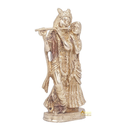 Brass Antique Lord Radha Krishna Idol For Home Pooja Décor Gift Statue 11" by vendor-unknown - Hindu Gods (View 5)