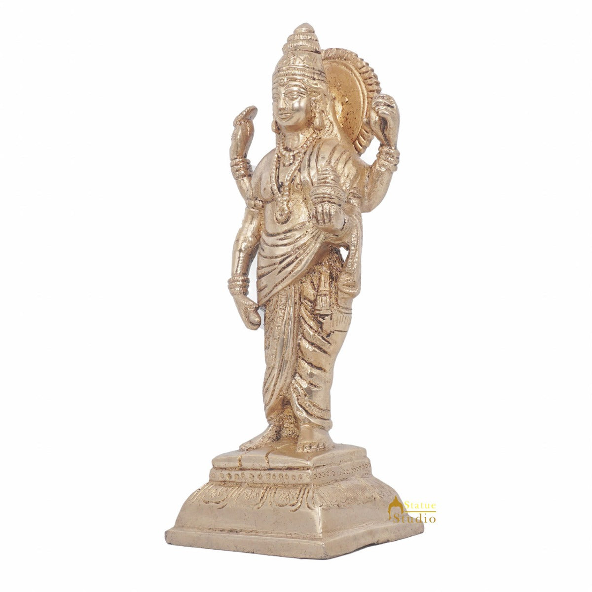 Brass Dhanvantari Idol Physician God of Ayurveda Vastu Feng Shui Statue 8" - Image 4