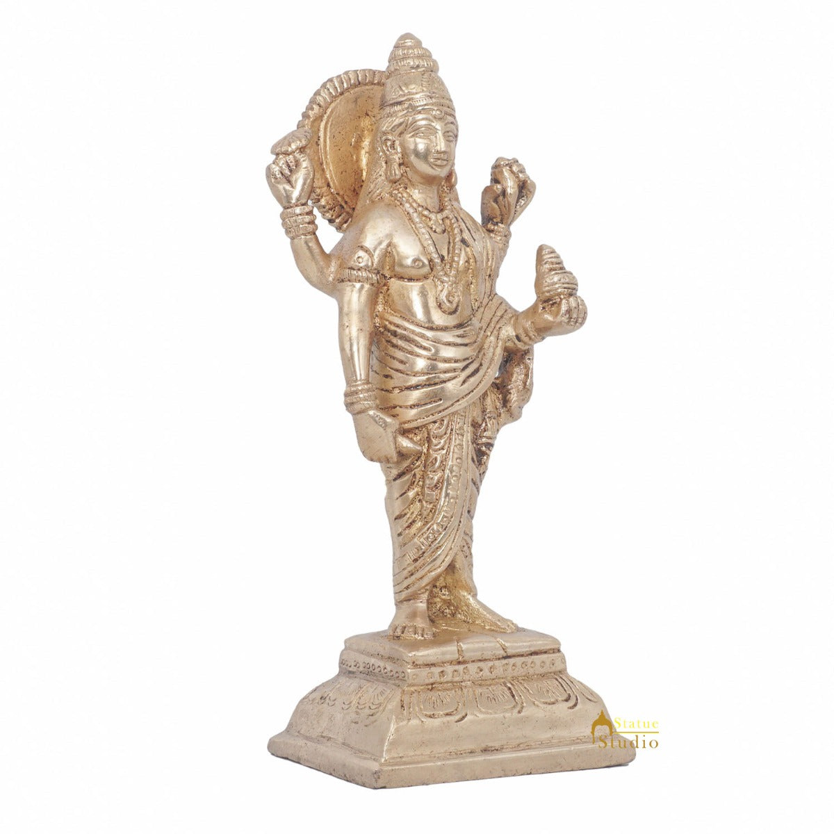 Brass Dhanvantari Idol Physician God of Ayurveda Vastu Feng Shui Statue 8"