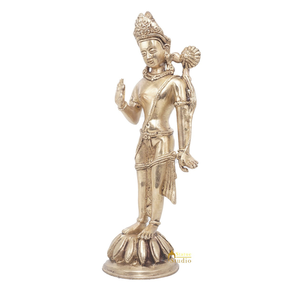 Brass Standing Parvati Idol Home Office Décor Lucky Statue 10"