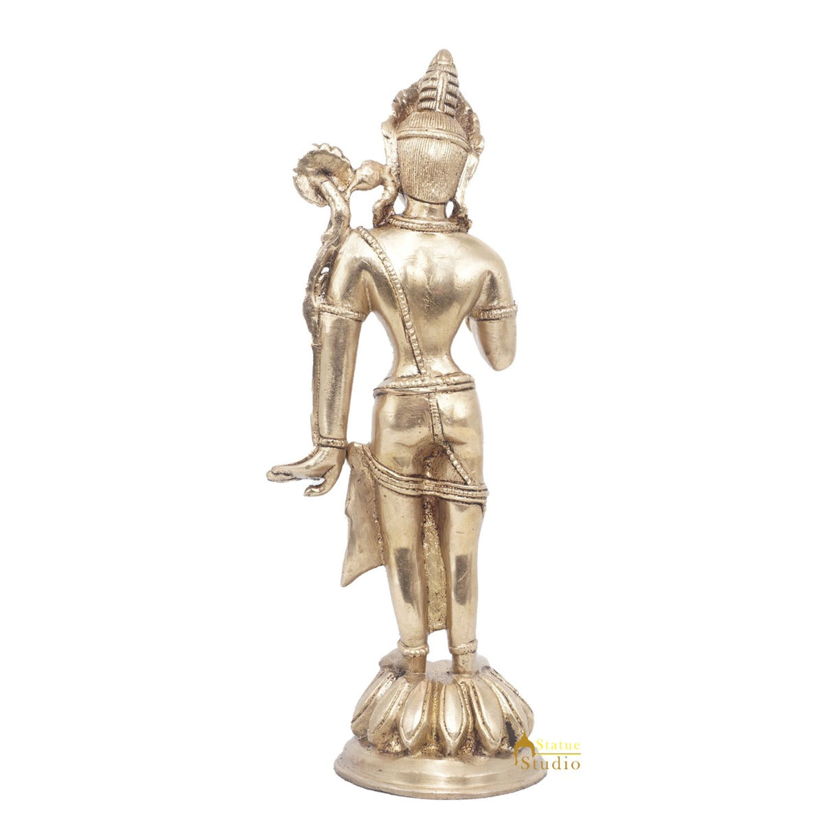 Brass Standing Parvati Idol Home Office Décor Lucky Statue 10" - Image 6