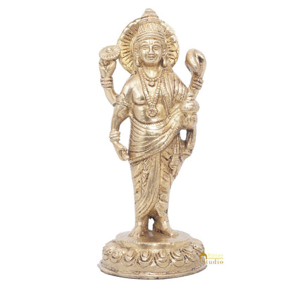 Brass Dhanvantari Idol Physician God of Ayurveda Vastu Feng Shui Statue 7" by vendor-unknown - Hindu Gods (View 3)
