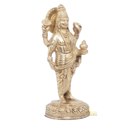 Brass Dhanvantari Idol Physician God of Ayurveda Vastu Feng Shui Statue 7" by vendor-unknown - Hindu Gods (View 5)