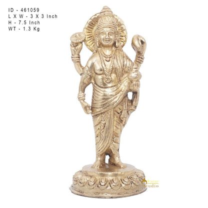 Brass Dhanvantari Idol Physician God of Ayurveda Vastu Feng Shui Statue 7" by vendor-unknown - Hindu Gods (View 7)