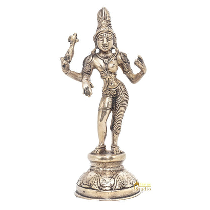 Brass Antique Shiva Ardhnareshvara Idol Rare Home Décor Lucky Statue 8" by vendor-unknown - Hindu Gods (View 3)