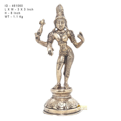 Brass Antique Shiva Ardhnareshvara Idol Rare Home Décor Lucky Statue 8" by vendor-unknown - Hindu Gods (View 7)