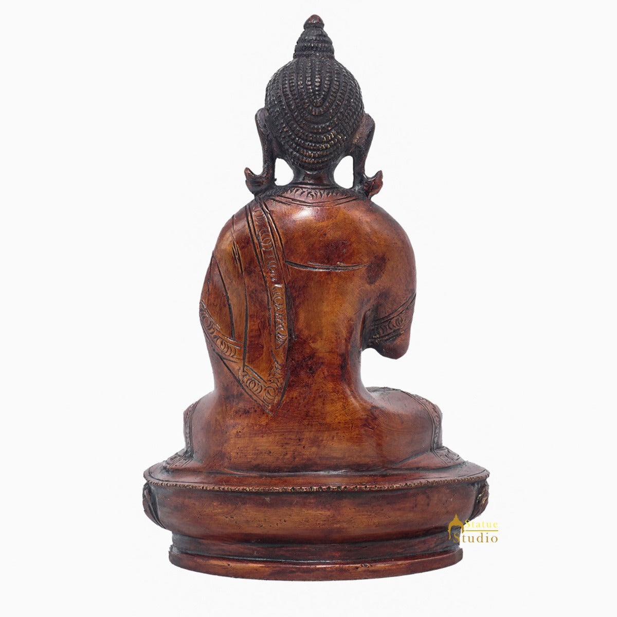 Brass Small Buddha Statue Antique Idol Home Office Room Décor Gift Showpiece 6"