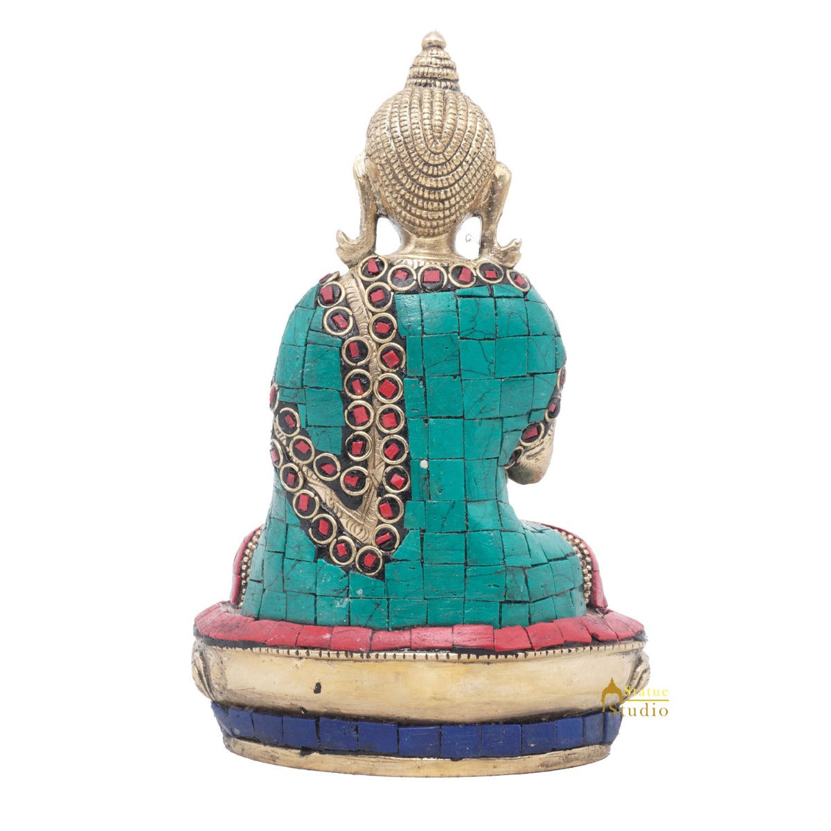 Brass Small Buddha Statue Antique Idol Home Office Room Décor Gift Showpiece 6"