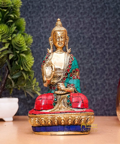 Brass Small Buddha Statue Antique Idol Home Office Room Décor Gift Showpiece 6" by vendor-unknown - Buddha (View 2)