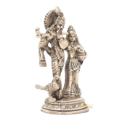 Brass Antique Lord Radha Krishna Idol For Home Puja Décor Gift Statue 5" by vendor-unknown - Hindu Gods (View 5)
