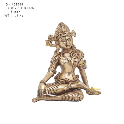 Brass Antique Lord Indra Statue God Of Rain Inder Home Puja Décor Idol 6" by vendor-unknown - Hindu Gods (View 7)
