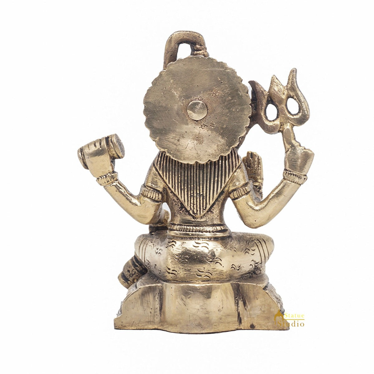Brass Lord Shiva Statue Antique Finish For Home Temple Puja Room Decor 5" - Image 6