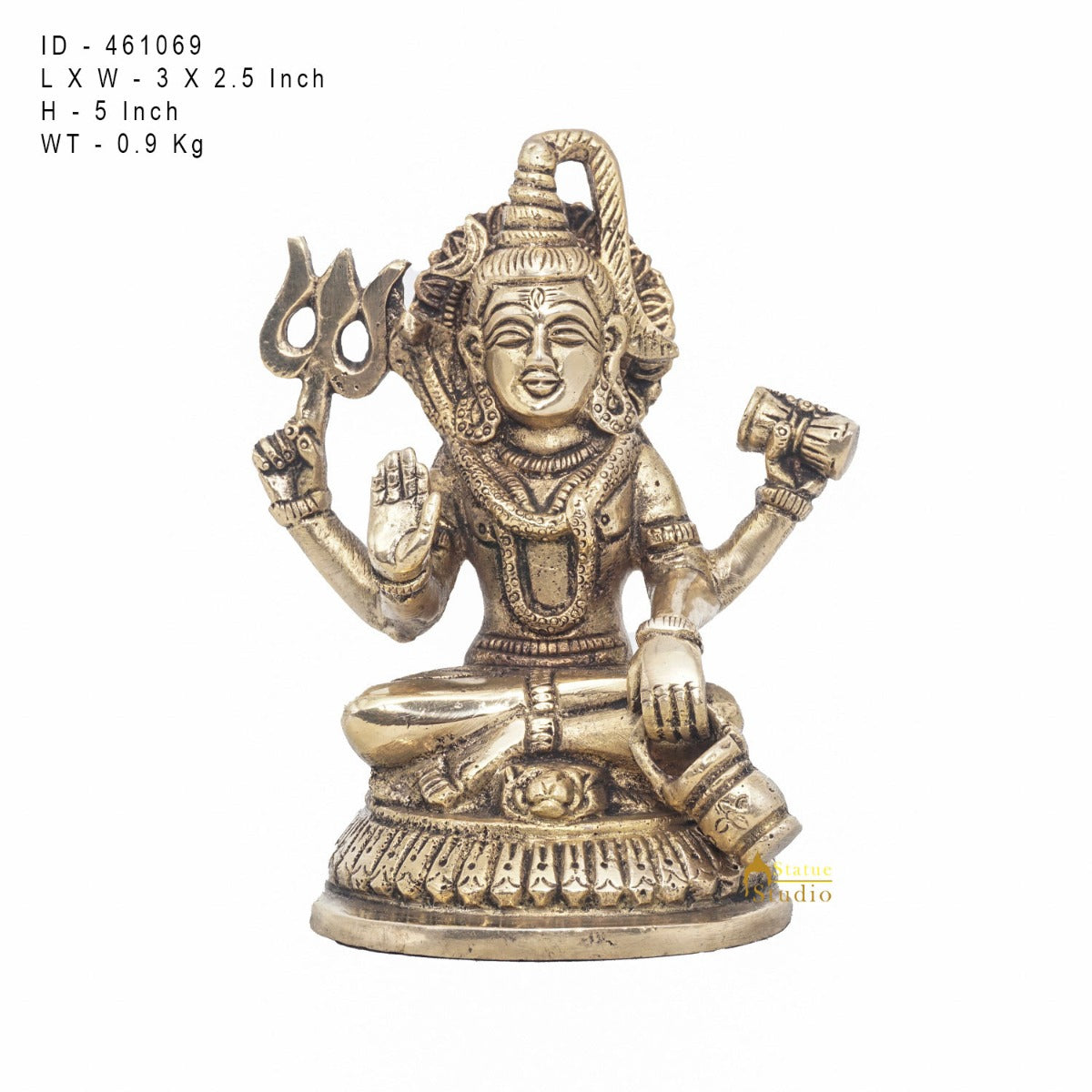 Brass Lord Shiva Statue Antique Finish For Home Temple Puja Room Decor 5" - Image 7