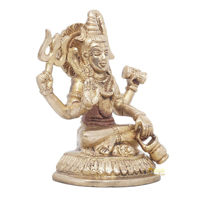 Brass Lord Shiva Idol Bhole Baba For Home Temple Puja Room Decor 5" by vendor-unknown - Hindu Gods (View 5)