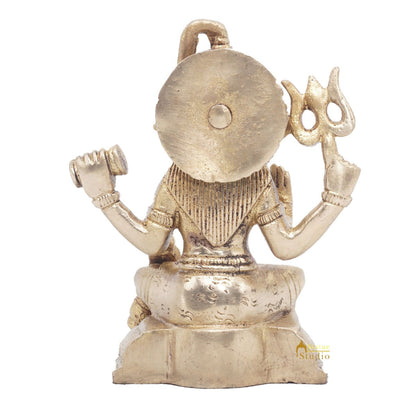 Brass Lord Shiva Idol Bhole Baba For Home Temple Puja Room Decor 5" by vendor-unknown - Hindu Gods (View 6)