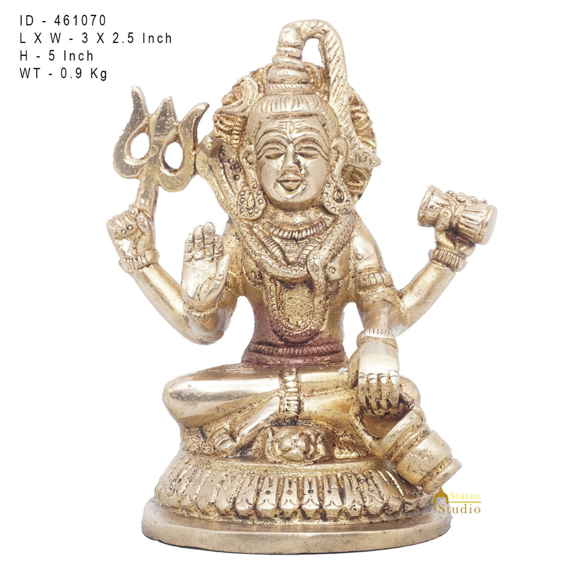 Brass Lord Shiva Idol Bhole Baba For Home Temple Puja Room Decor 5" - Image 7