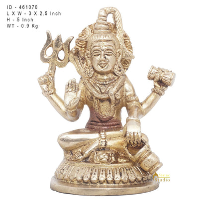 Brass Lord Shiva Idol Bhole Baba For Home Temple Puja Room Decor 5" by vendor-unknown - Hindu Gods (View 7)