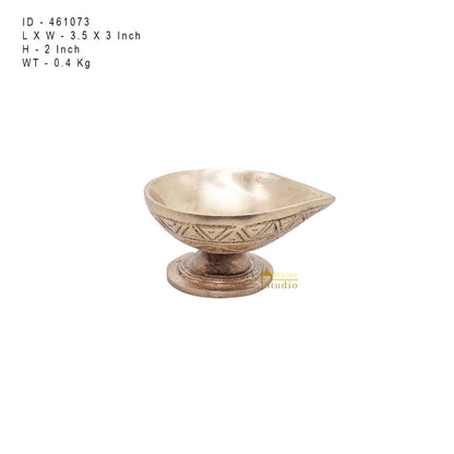 Brass Antique Diya For Home Puja Temple Pooja Diwali Festive Décor 3" by vendor-unknown - Spiritual (View 6)
