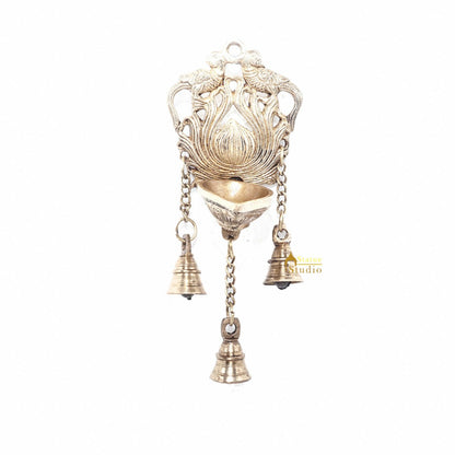 Brass Antique Hanging Diya For Home Puja Temple Pooja Diwali Festive Décor by vendor-unknown - Spiritual (View 3)