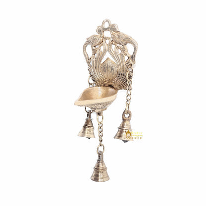 Brass Antique Hanging Diya For Home Puja Temple Pooja Diwali Festive Décor by vendor-unknown - Spiritual (View 4)