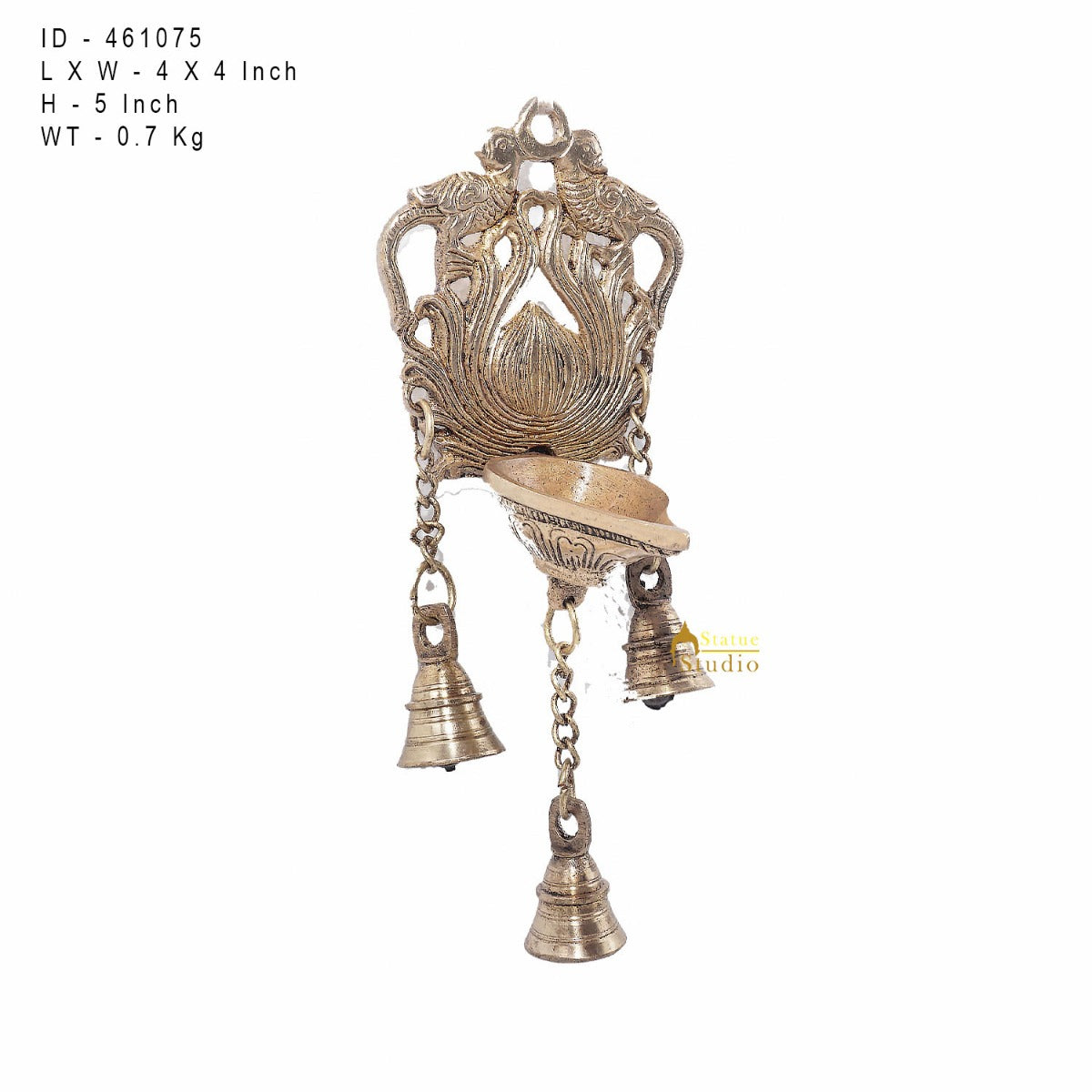 Brass Antique Hanging Diya For Home Puja Temple Pooja Diwali Festive Décor - Image 6