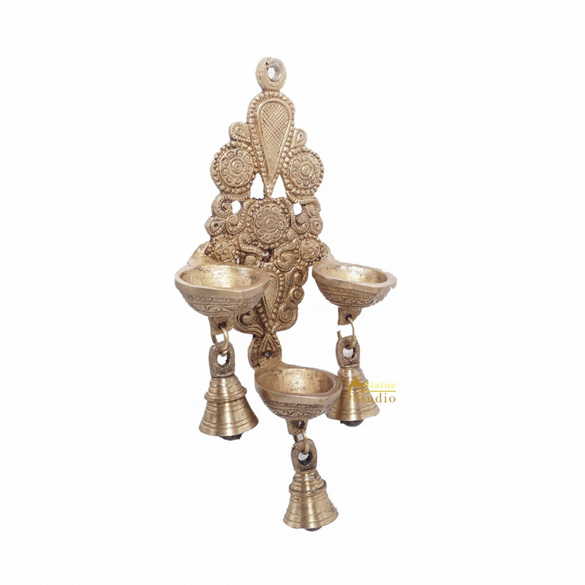 Brass Antique Hanging Diya For Home Puja Temple Pooja Diwali Festive Décor - Image 4