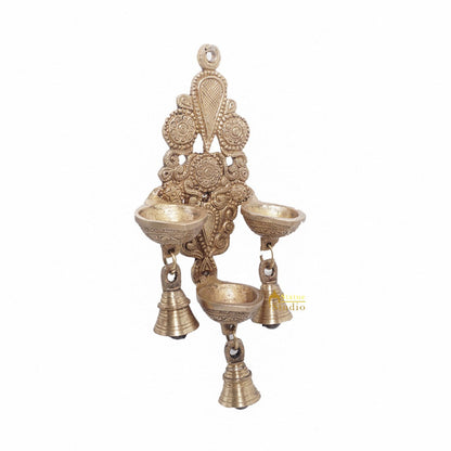Brass Antique Hanging Diya For Home Puja Temple Pooja Diwali Festive Décor by vendor-unknown - Spiritual (View 4)