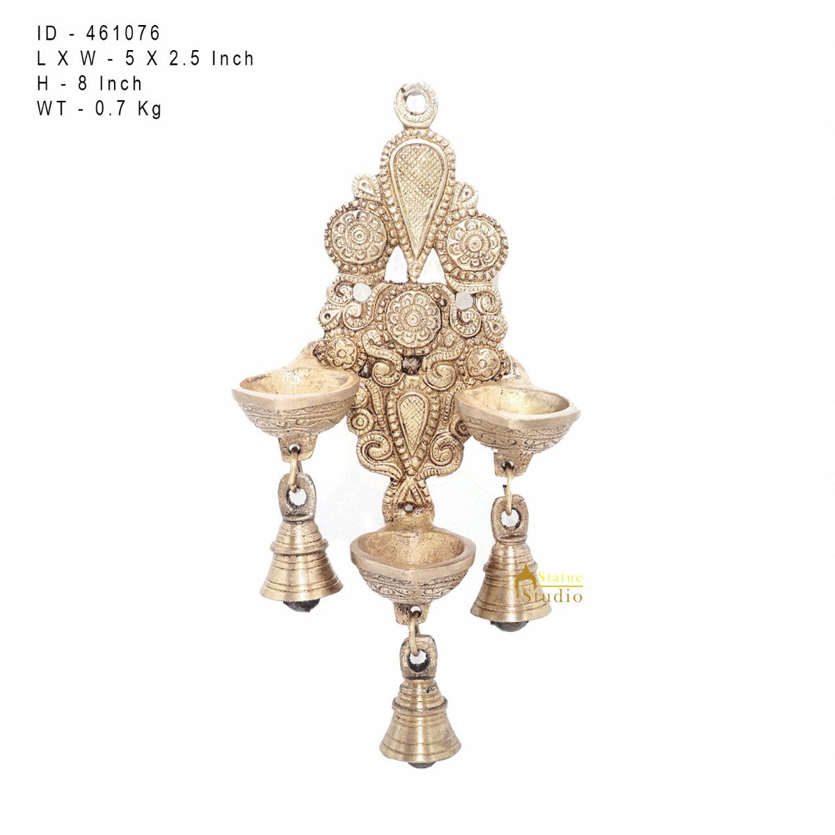 Brass Antique Hanging Diya For Home Puja Temple Pooja Diwali Festive Décor - Image 6