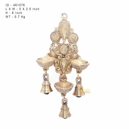 Brass Antique Hanging Diya For Home Puja Temple Pooja Diwali Festive Décor by vendor-unknown - Spiritual (View 6)