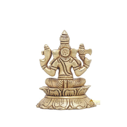 Brass Ganesha Statue Ganpati Sitting Small Idol Home Pooja Room Décor Gift 3" by vendor-unknown - Products (View 6)
