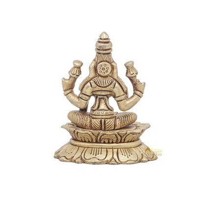 Brass Goddess Lakshmi Idol Statue For Home Office Puja Room Décor 3" by vendor-unknown - Hindu Gods (View 6)
