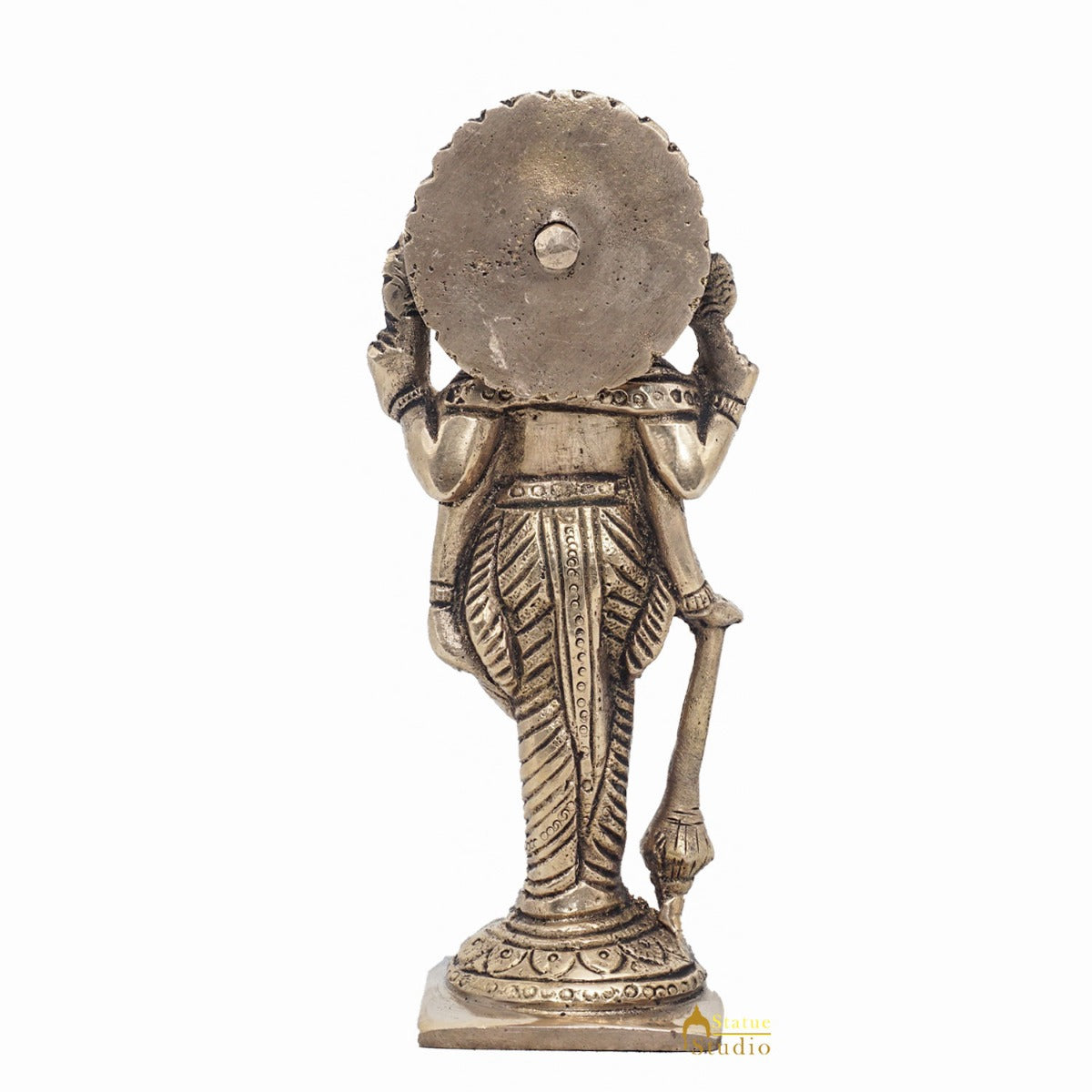 Brass Antique Lord Vishnu Idol For Pooja Home Temple Décor Statue 5" - Image 6