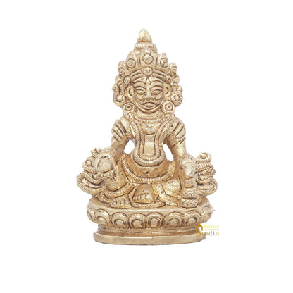 Brass Small Mini God Wealth Kuber Statue Feng Shui Vastu Décor Idol Showpiece by vendor-unknown - Hindu Gods (View 3)