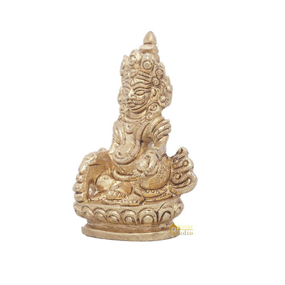 Brass Small Mini God Wealth Kuber Statue Feng Shui Vastu Décor Idol Showpiece by vendor-unknown - Hindu Gods (View 4)