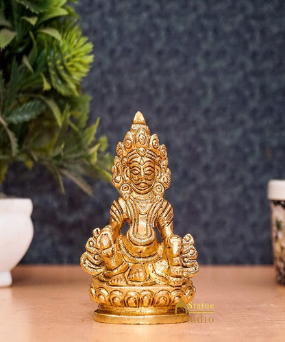 Brass Small Mini God Wealth Kuber Statue Feng Shui Vastu Décor Idol Showpiece by vendor-unknown - Hindu Gods (View 2)