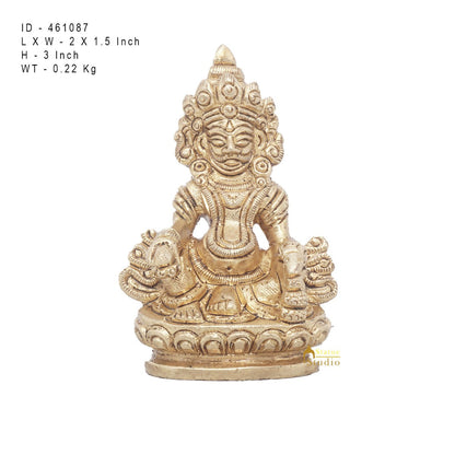 Brass Small Mini God Wealth Kuber Statue Feng Shui Vastu Décor Idol Showpiece by vendor-unknown - Hindu Gods (View 7)