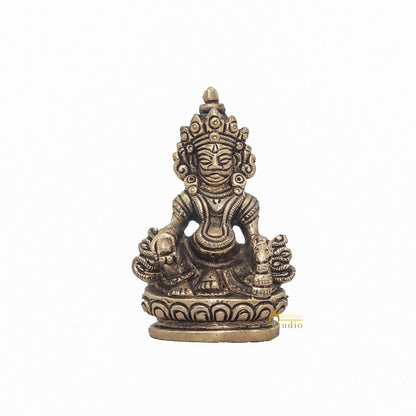 Brass Small Mini God Wealth Kuber Statue Feng Shui Vastu Décor Idol Showpiece by vendor-unknown - Hindu Gods (View 3)