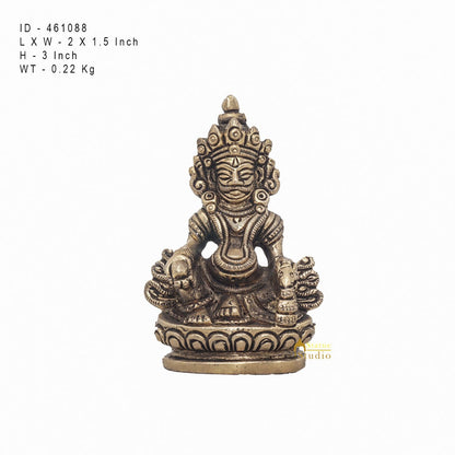 Brass Small Mini God Wealth Kuber Statue Feng Shui Vastu Décor Idol Showpiece by vendor-unknown - Hindu Gods (View 7)