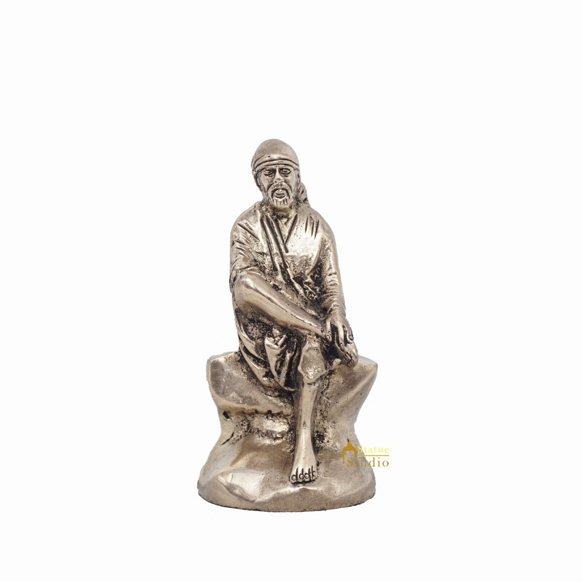 Brass Small Sai Baba Idol Antique Finish For Puja Religious Home Temple Decor 3 Inch - Image 3